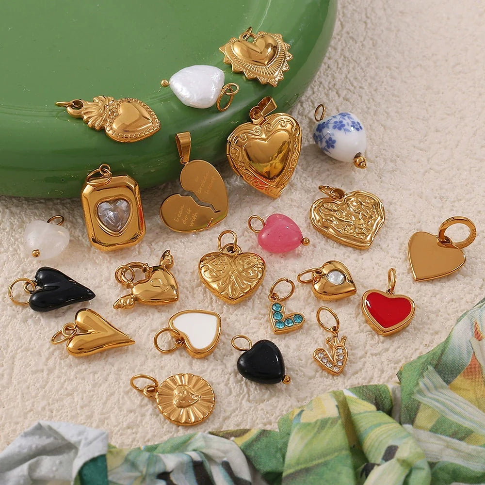 Collection Cœur charm – aranyozott nemesacél