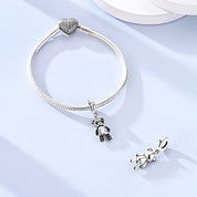 Csillogó panda charm – ezüstözött