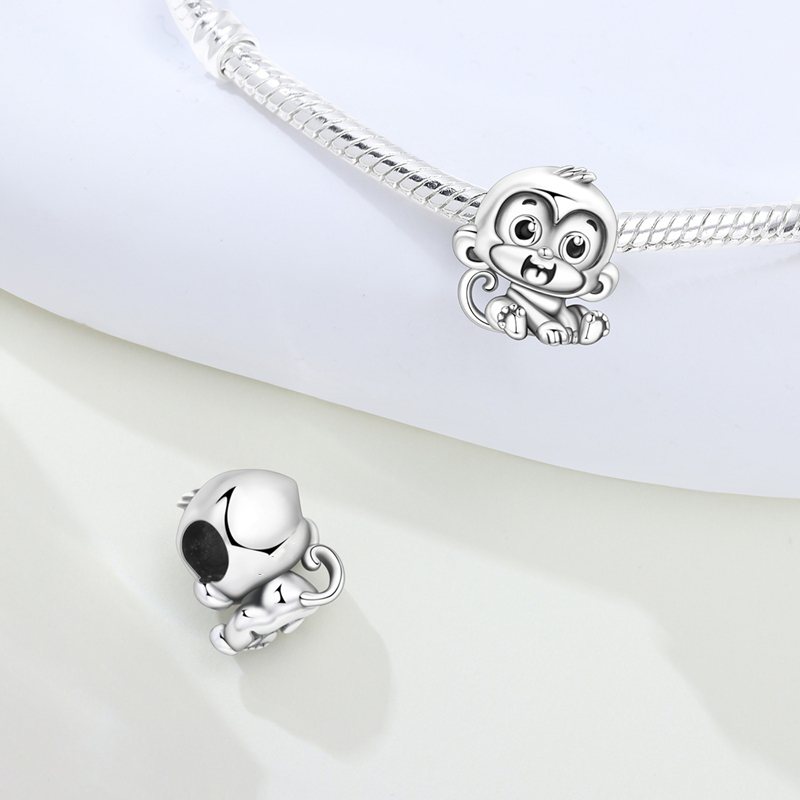 Majom charm – ezüstözött