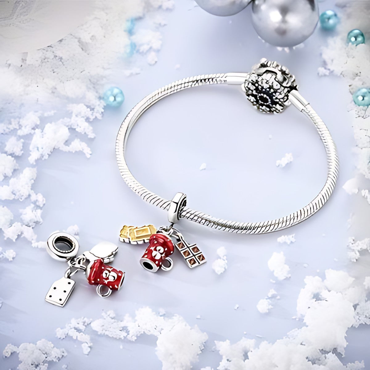 Forró csoki charm – ezüstözött