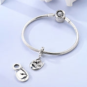 Good Luck patkó charm – ezüstözött