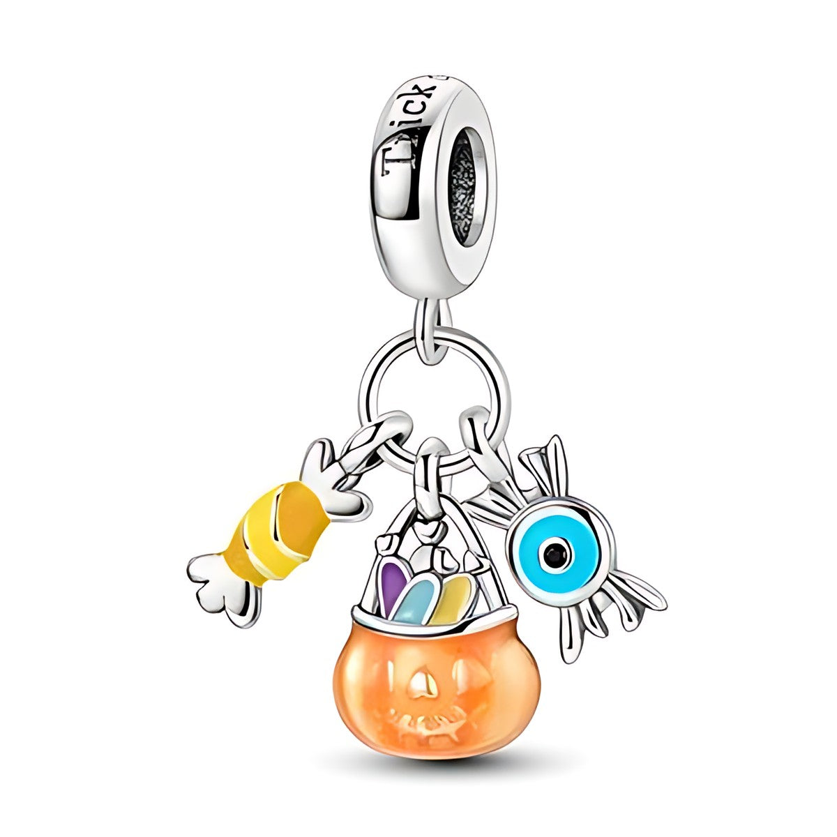 Halloween cukorkák charm – ezüstözött