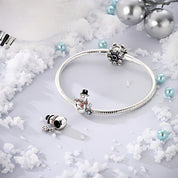 Hóember charm – ezüstözött