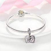 I LOVE YOU pavé szív charm – ezüstözött
