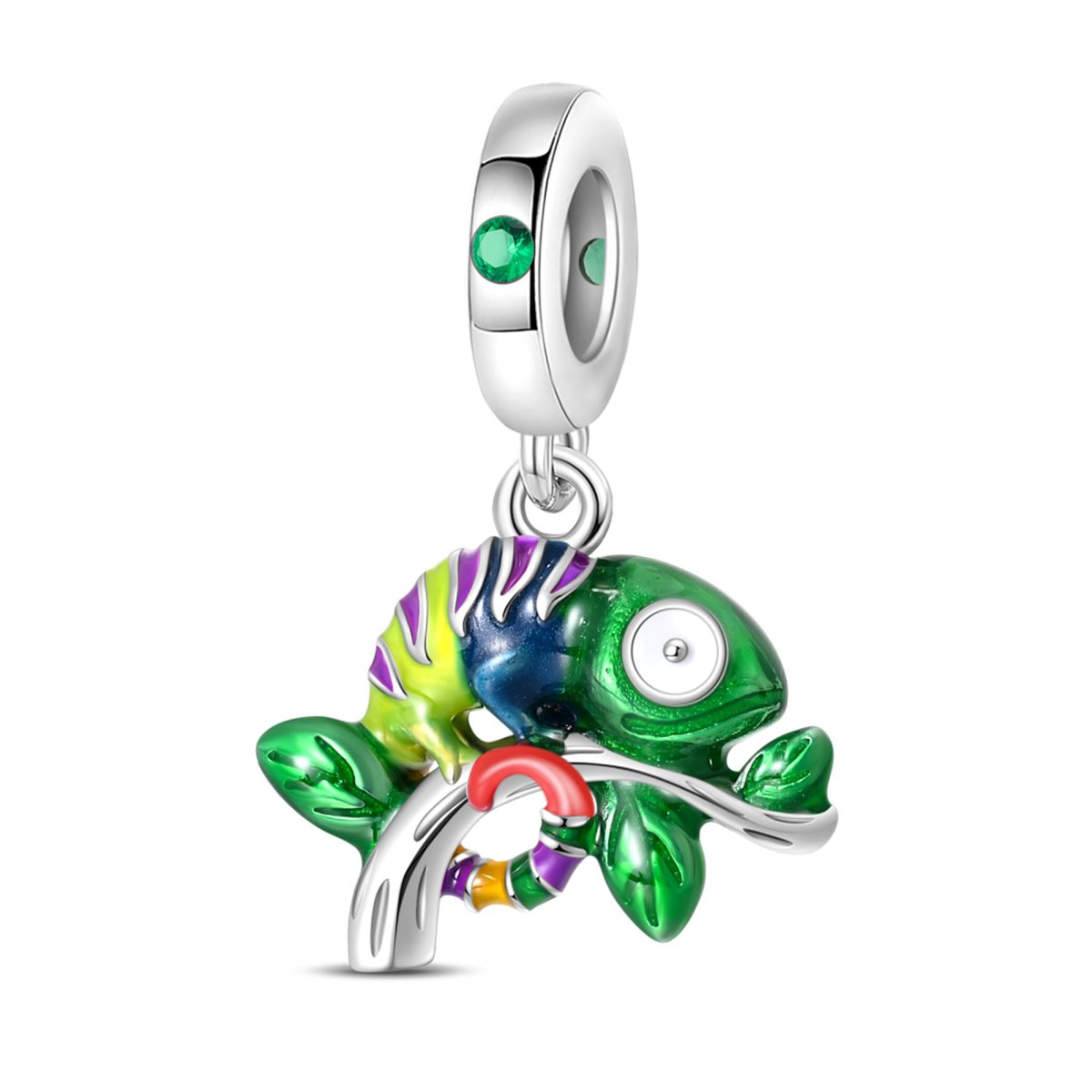 Kaméleon charm – ezüstözött