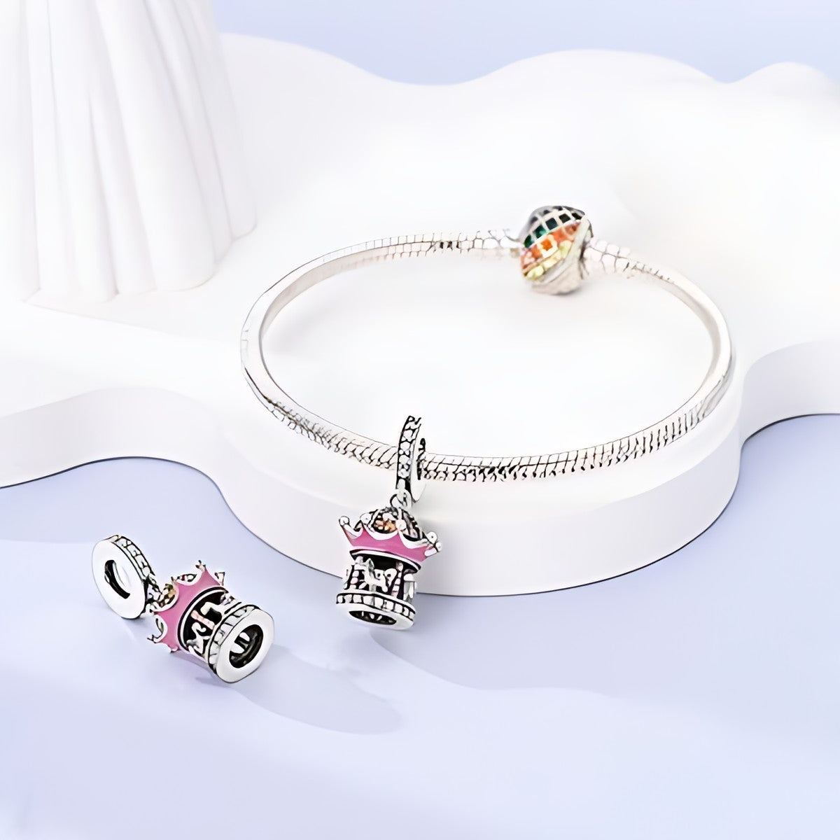 Körhinta charm – ezüstözött