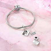 Levél anyának charm – ezüstözött