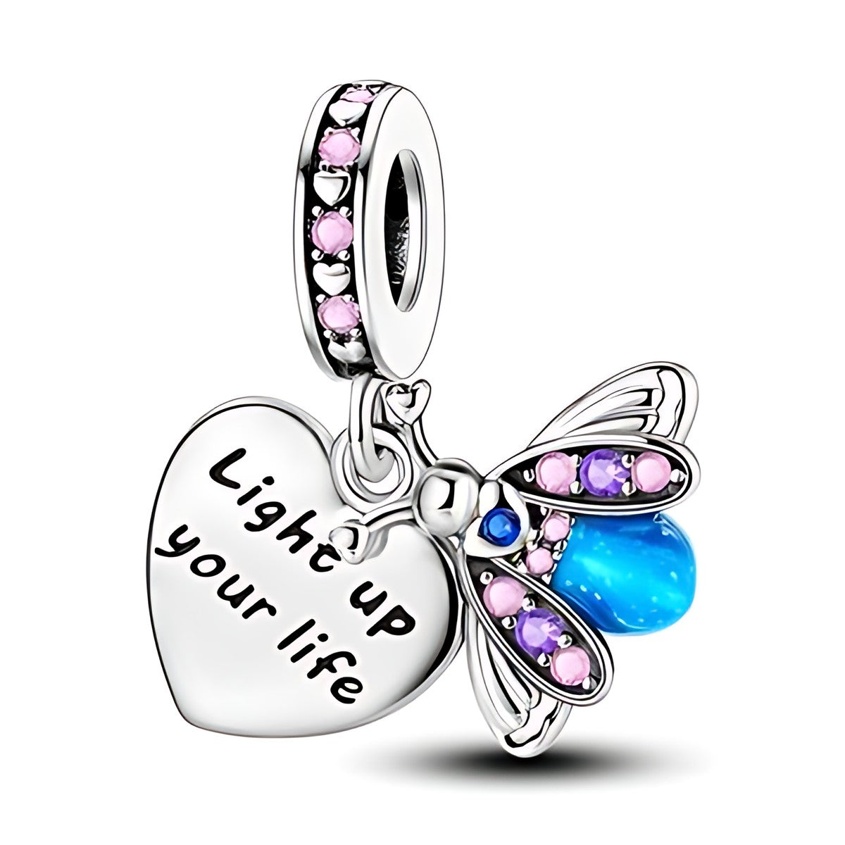 Light up your life szentjánosbogár charm – ezüstözött
