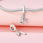 LOVE repülőjegy charm – ezüstözött