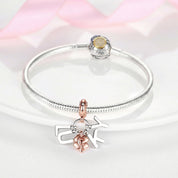 LUCKY betűs charm – ezüstözött
