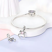 Masnis szív charm – ezüstözött