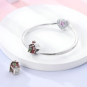 Merry Christmas házikó charm – ezüstözött