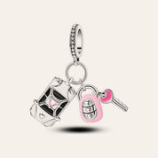 Autókulcs charm – ezüstözött