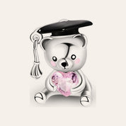 Ballagó maci charm – ezüstözött