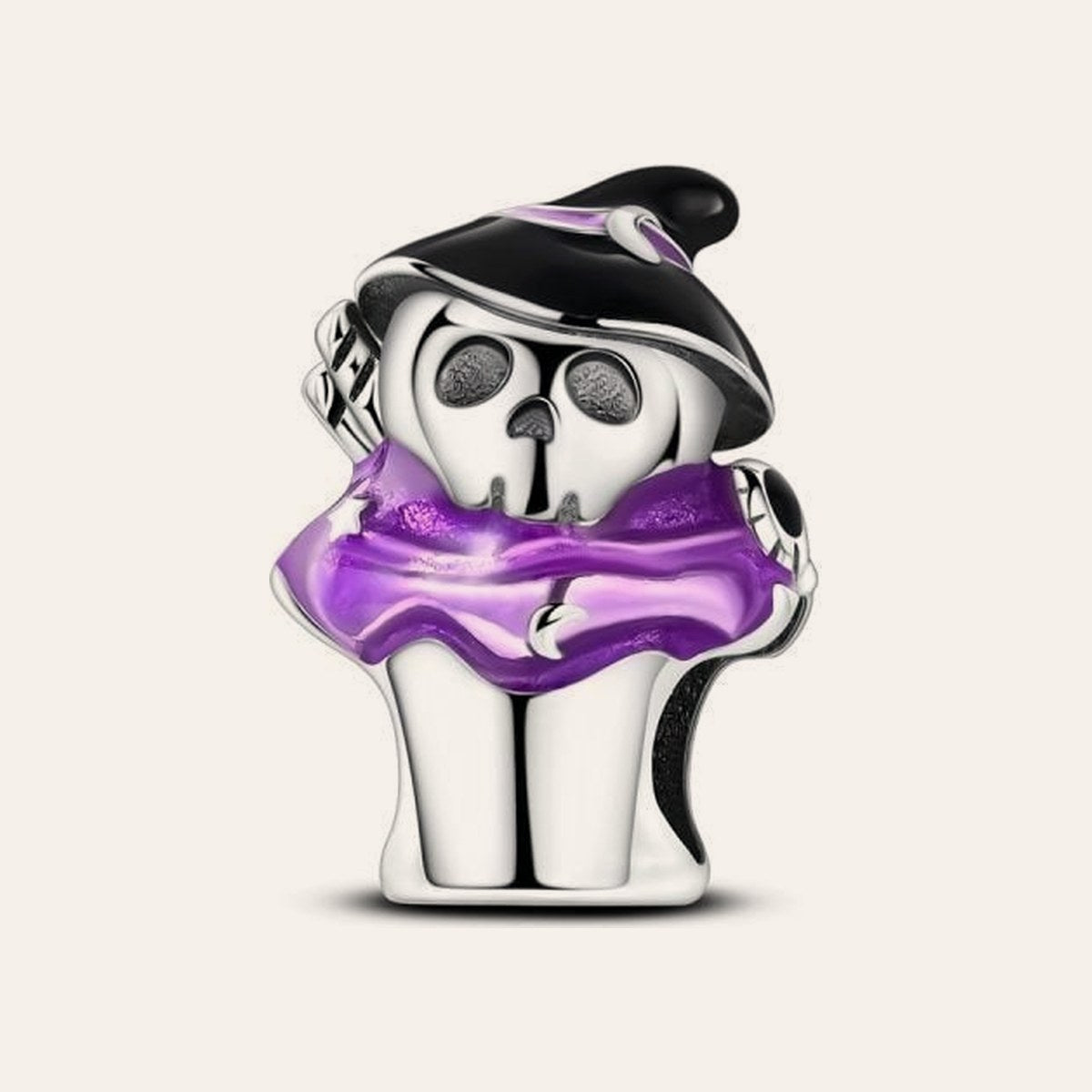 Boszorkánysüti charm – ezüstözött