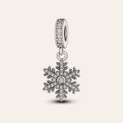 Csillogó hópehely charm – ezüstözött