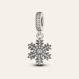 Csillogó hópehely charm – ezüstözött