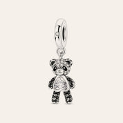 Csillogó panda charm – ezüstözött