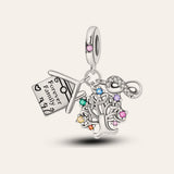 Életfa, otthon és Forever Family charm – ezüstözött