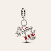 Fagyis kocsi charm – ezüstözött