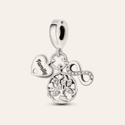 Family életfa charm – ezüstözött