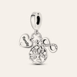 Family életfa charm – ezüstözött