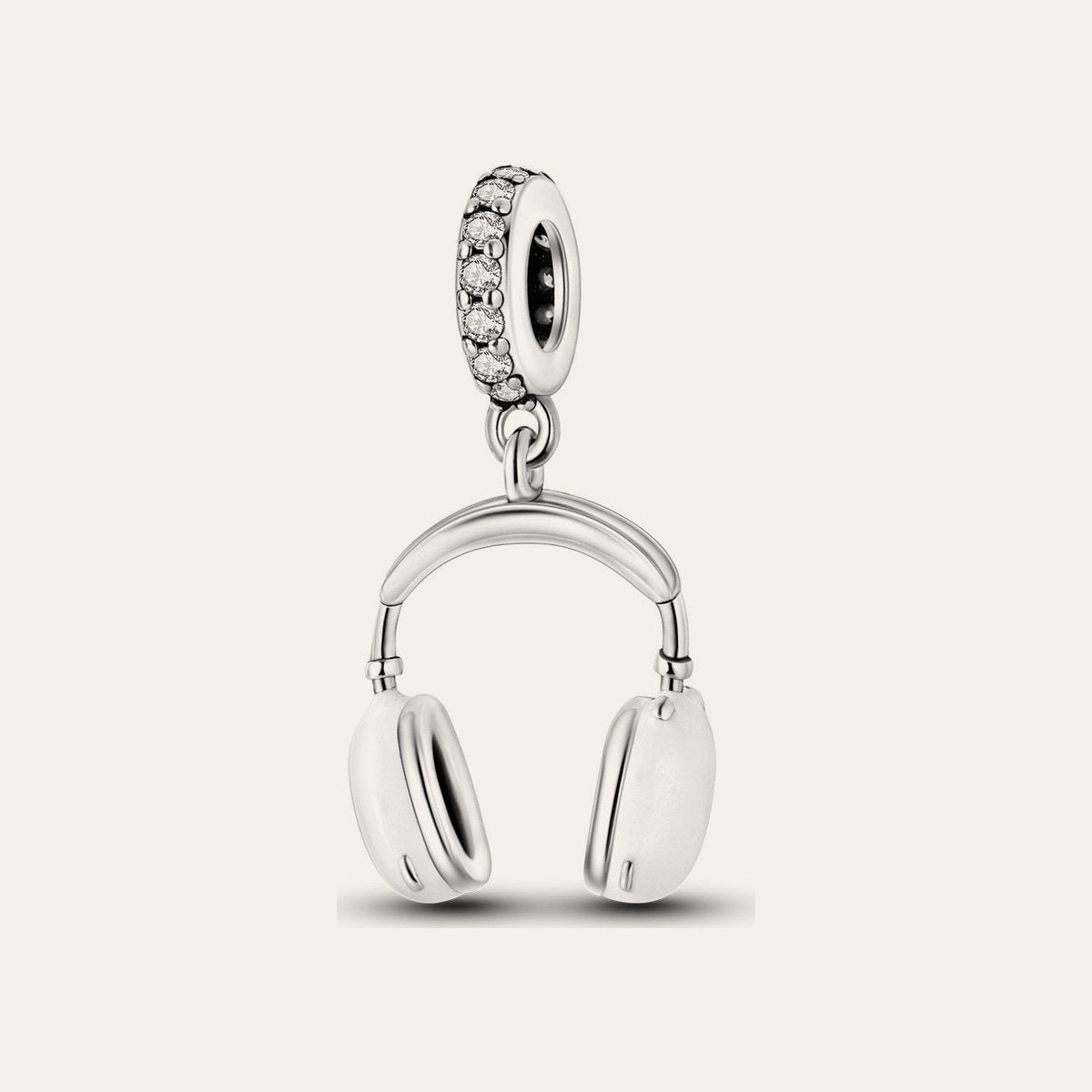 Fejhallgató charm – ezüstözött
