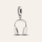 Fejhallgató charm – ezüstözött