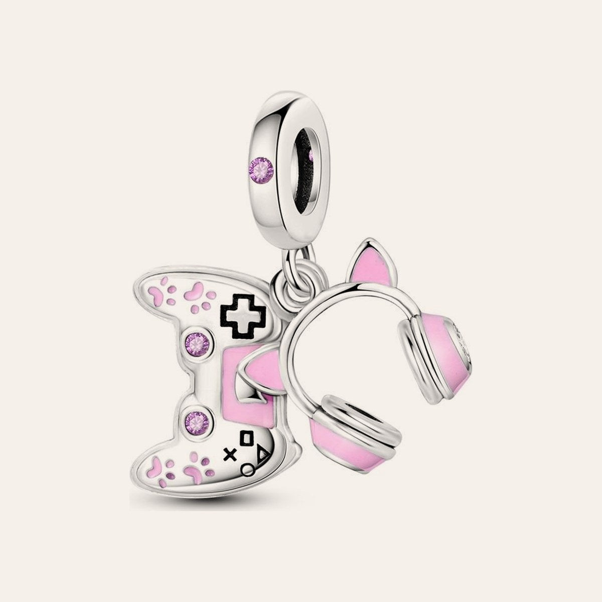 Gamer lány charm – ezüstözött