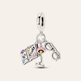 Go Study charm – ezüstözött