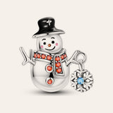 Hóember charm – ezüstözött