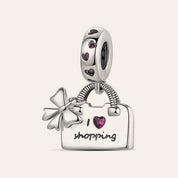 I love shopping táska charm – ezüstözött