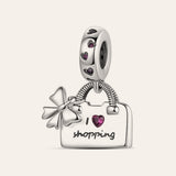 I love shopping táska charm – ezüstözött
