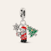 Karácsonyi ajándékok charm – ezüstözött