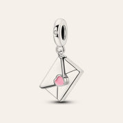 Levél anyának charm – ezüstözött