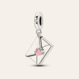 Levél anyának charm – ezüstözött