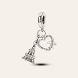 Love in Paris charm – ezüstözött