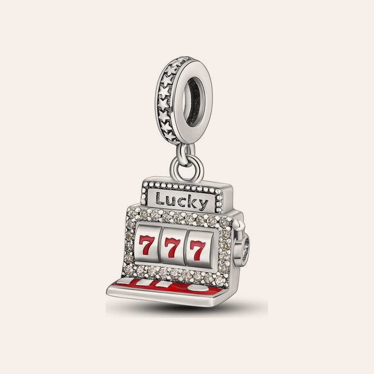 Lucky 777 charm – ezüstözött
