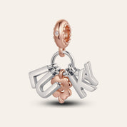 LUCKY betűs charm – ezüstözött