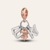 LUCKY betűs charm – ezüstözött
