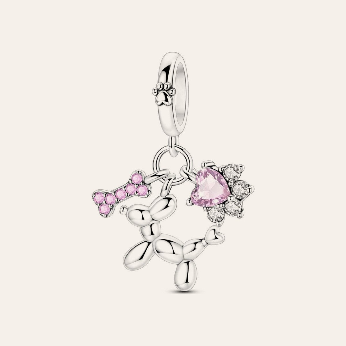 Lufikutya charm – ezüstözött