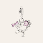 Lufikutya charm – ezüstözött