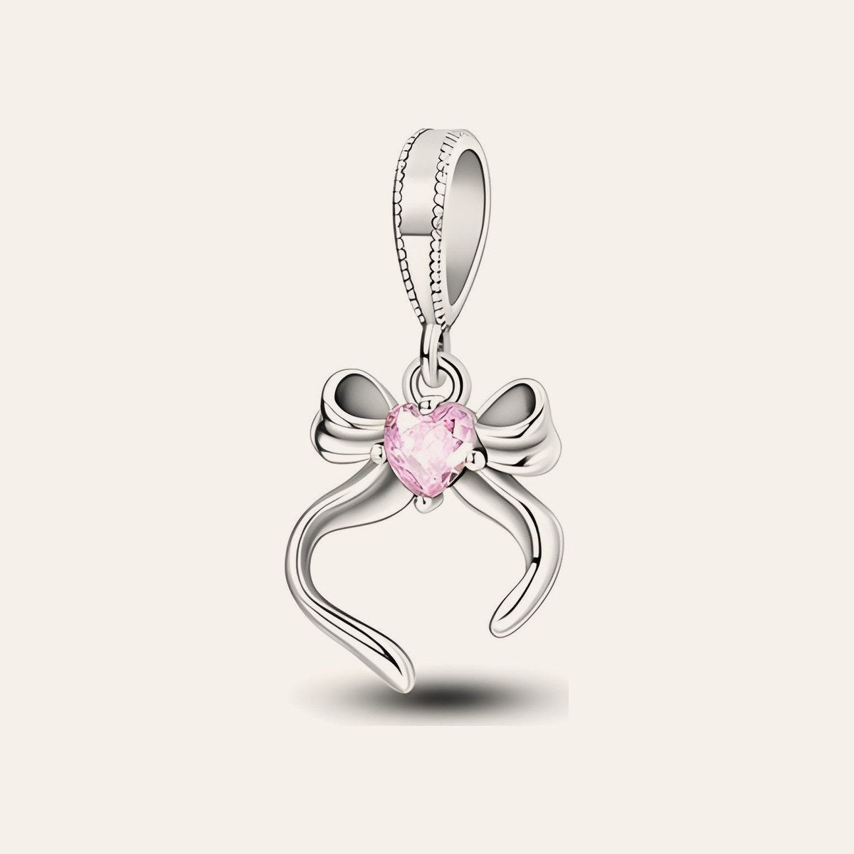 Masnis szív charm – ezüstözött