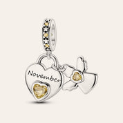 November születési hónap angyal charm – ezüstözött
