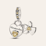 November születési hónap angyal charm – ezüstözött