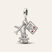Párizsi utazás charm – ezüstözött