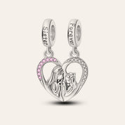 Sister Forever osztható szív charm – ezüstözött