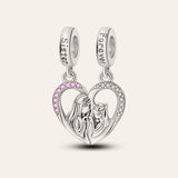 Sister Forever osztható szív charm – ezüstözött