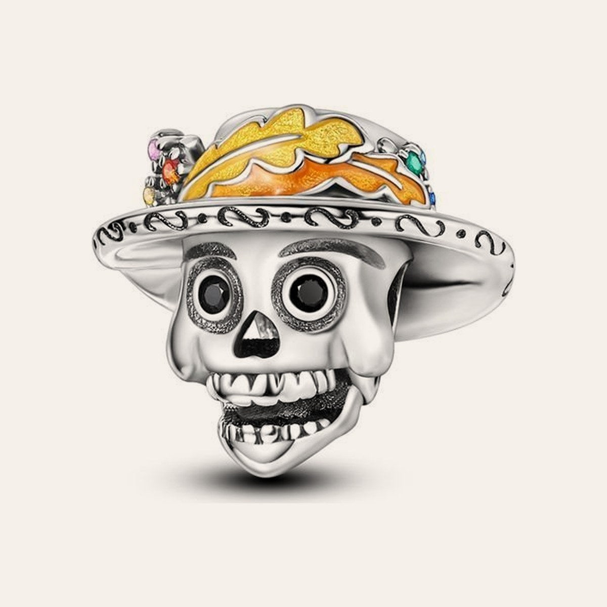 Sombreros koponya charm – ezüstözött