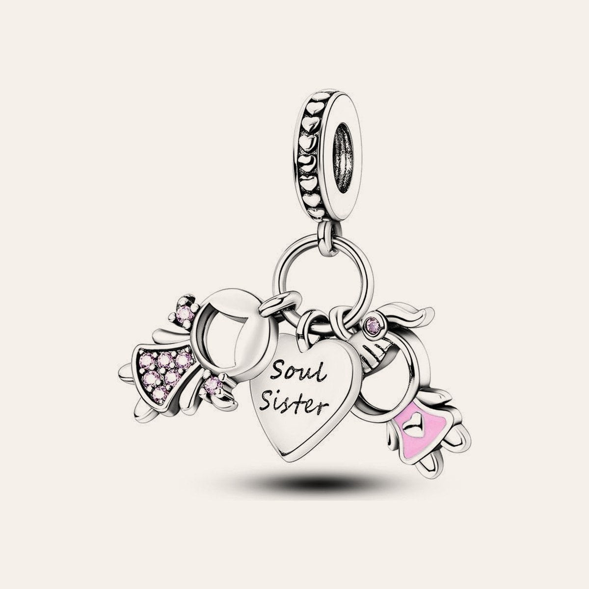 Soul Sister charm – ezüstözött